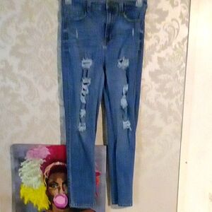 Guess Distressed Blue Skinny Jeans